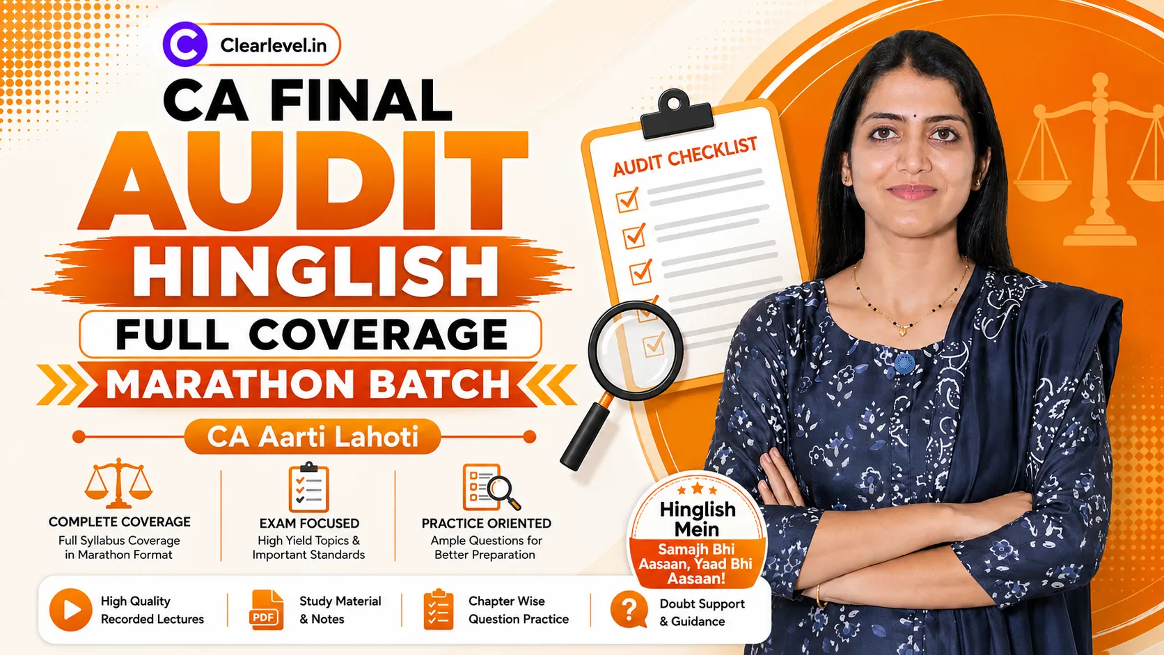 CA Final Audit Hinglish Full Coverage Marathon Batch | By CA Aarti Lahoti