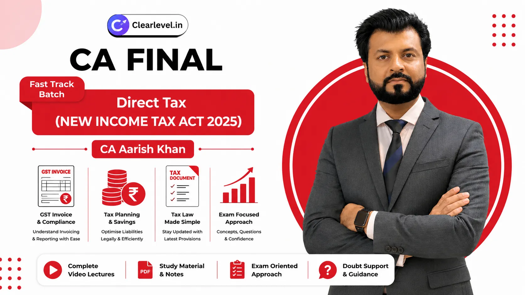 Direct Tax Exam Oriented (Fast Track) “New Income Tax Act, 2025” –  May/Nov 2027