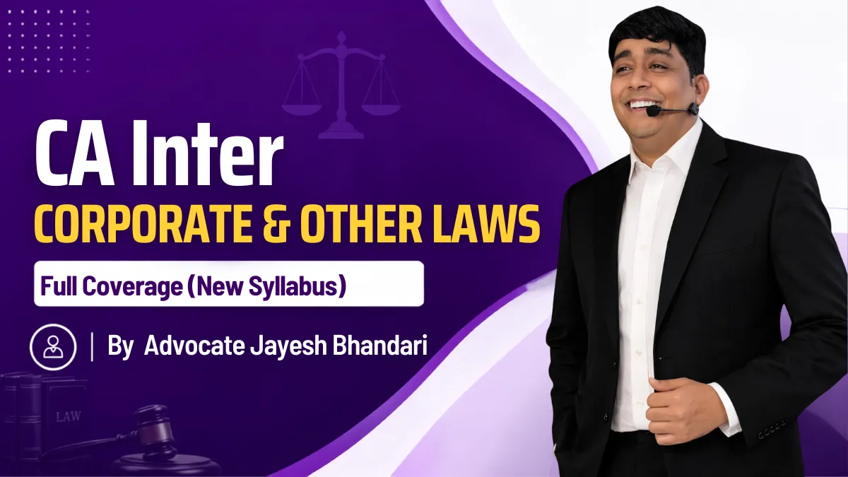 CA Inter Corporate & Other Laws by Advocate Jayesh Bhandari